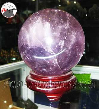 đá quý hà nguyễn - quả cầu phong thủy thạch anh tím